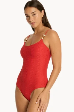 One Pieces|Sea Level Caracus Scoop Neck One Piece Spice