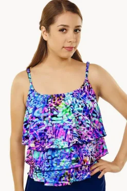 Tankini Tops|T.h.e. Swimwear Caribbean Cruise Tier Tankini Separate Blue/Pink