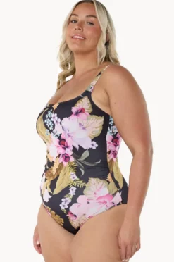 One Pieces|Capriosca Caribbean Tank One Piece Black/pink