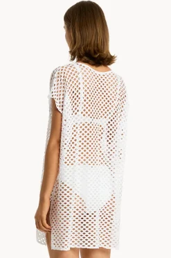 Overswim|Sea Level Castaway Kaftan White