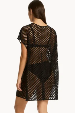 Overswim|Sea Level Castaway Kaftan Black