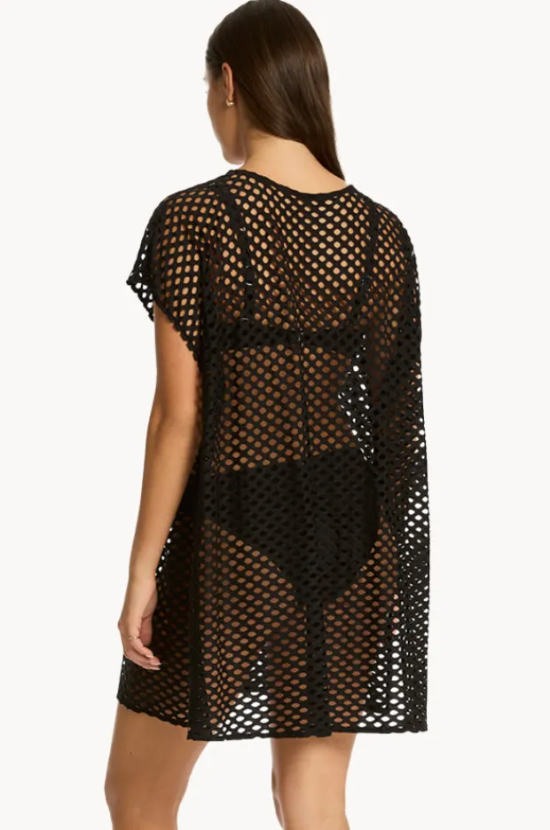 Overswim|Sea Level Castaway Kaftan Black