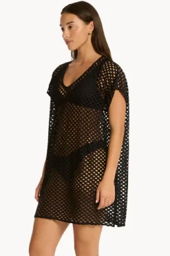 Overswim|Sea Level Castaway Kaftan Black