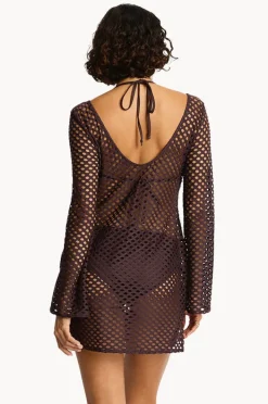 Overswim|Sea Level Castaway Mesh Cover Up Cocoa