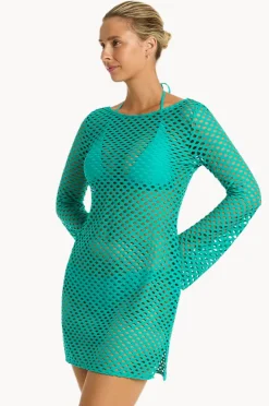 Dresses|Sea Level Castaway Mesh Cover Up Evergreen
