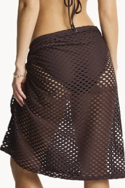 Sarongs|Sea Level Castaway Mid Length Mesh Wrap Cocoa