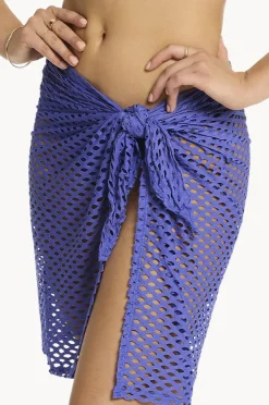 Sarongs|Sea Level Castaway Mid Length Mesh Wrap Iris