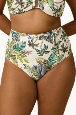 Bottoms|Monte u0026 Lou Catalina High Waist Belted Retro Pant White/green