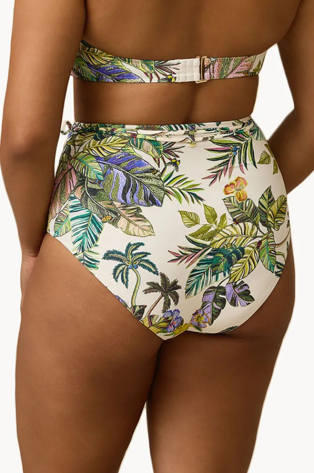 Bottoms|Monte u0026 Lou Catalina High Waist Belted Retro Pant White/green