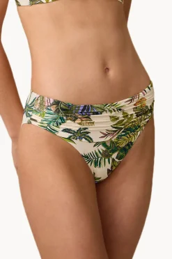 Bottoms|Monte u0026 Lou Catalina Mid Rise Ruched Pant White/green