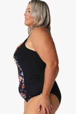 One Pieces|Capriosca Catalina Tank One Piece Black/multi