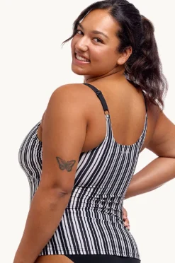 Tankini Tops|Funkita Chain Gang Scoop Neck Tankini Separate Black/white