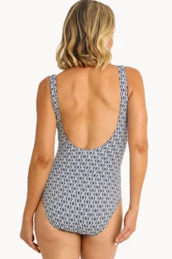 One Pieces|Jantzen Chains Bar Surplice One Piece Navy