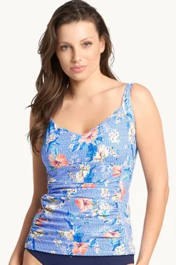 Tankini Tops|Sunseeker Chilio DD/E Cup Ruched Tankini Separate Blue