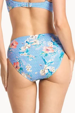 Bottoms|Sunseeker Chilio Ruched Mid Rise Pant Blue