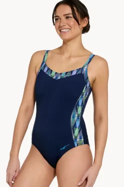 One Pieces|Zoggs Circus Ankor Clipback One Piece Navy/blue