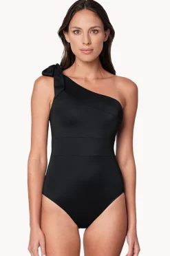 One Pieces|Une Piece Classic One Shoulder One Piece Black