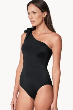 One Pieces|Une Piece Classic One Shoulder One Piece Black