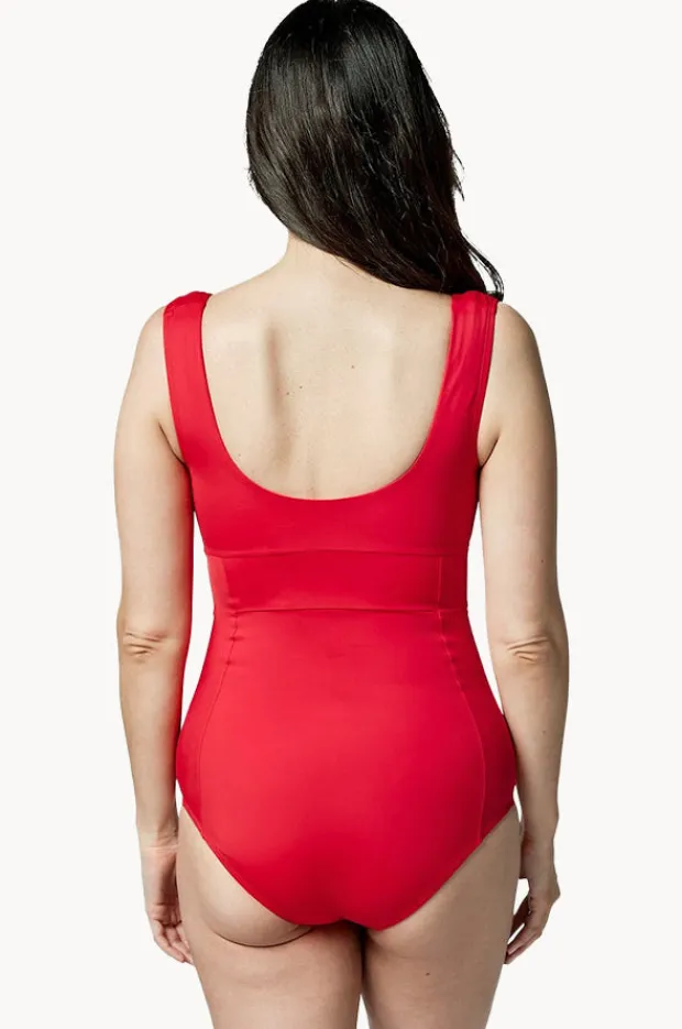 One Pieces|Une Piece Classic Square Neck One Piece Red