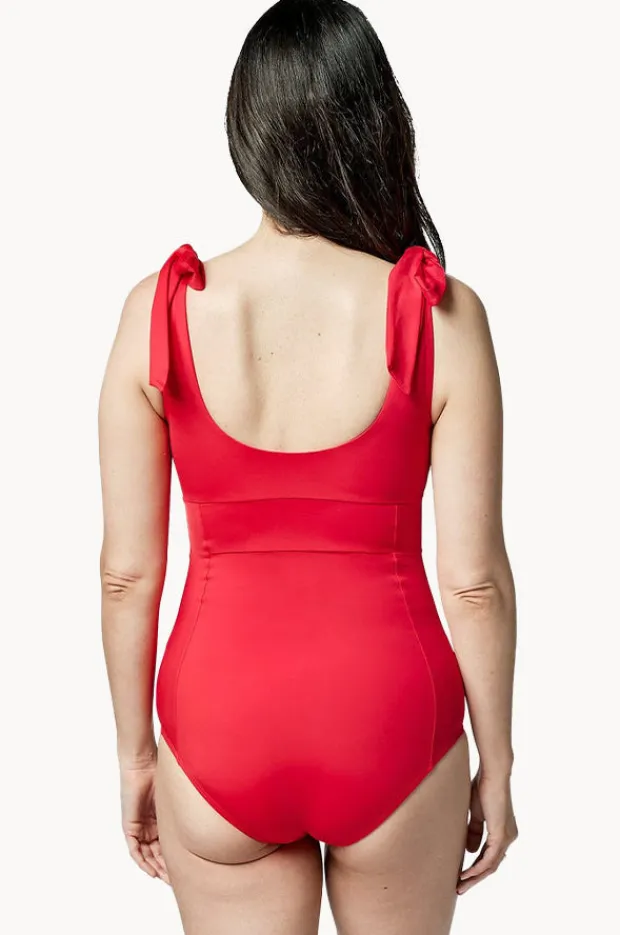 One Pieces|Une Piece Classic Square Neck One Piece Red