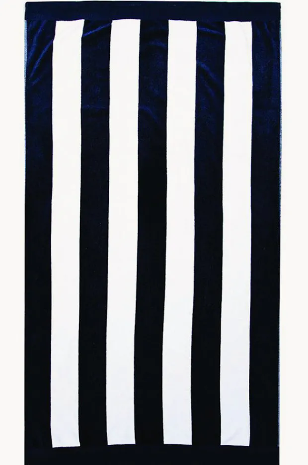 Towels|Towels|Bambury Classic Stripe Egyptian Cotton Towel Navy