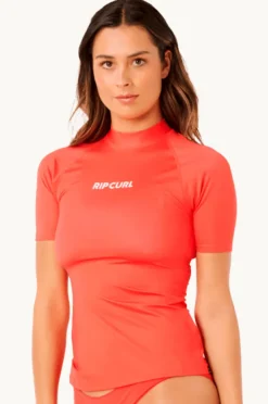 Rashies & Sunsuits|Rip Curl Classic Surf Short Sleeve Suntop Red