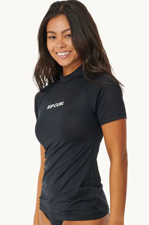 Rashies & Sunsuits|Rip Curl Classic Surf Short Sleeve Suntop Black
