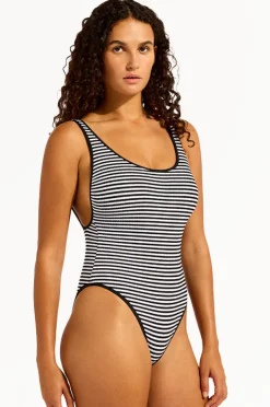 One Pieces|Seafolly Clubhouse Retro One Piece Black