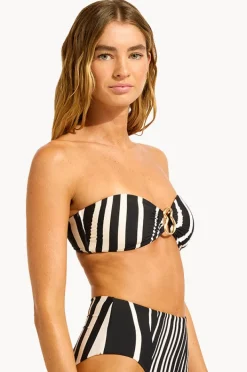 Bikini Tops|Seafolly Coastline Ring Front Bandeau Black