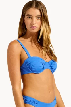 Bikini Tops|Seafolly Collective Ruched Underwire Bra Sapphire