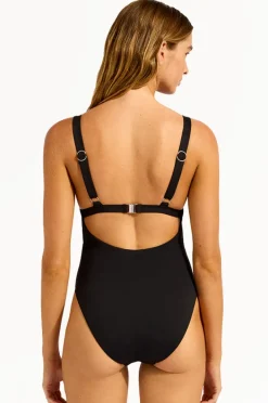 One Pieces|Seafolly Collective Square Neck One Piece BLACK