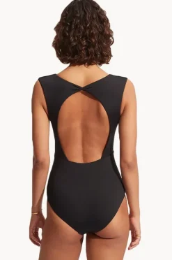 One Pieces|Seafolly Collective V Neck One Piece BLACK