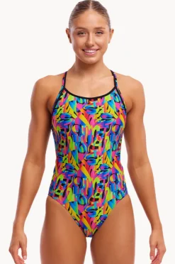 One Pieces|Funkita Colour Funk Diamond Secure One Piece Black/multi