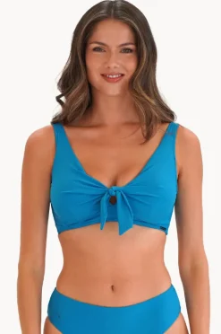 Bikini Tops|Moontide Contours DD/E Cup Tie Front Bra Teal