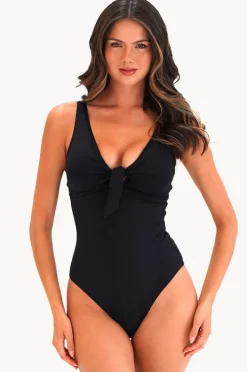 One Pieces|Moontide Contours F/G Cup Tie Front One Piece Black