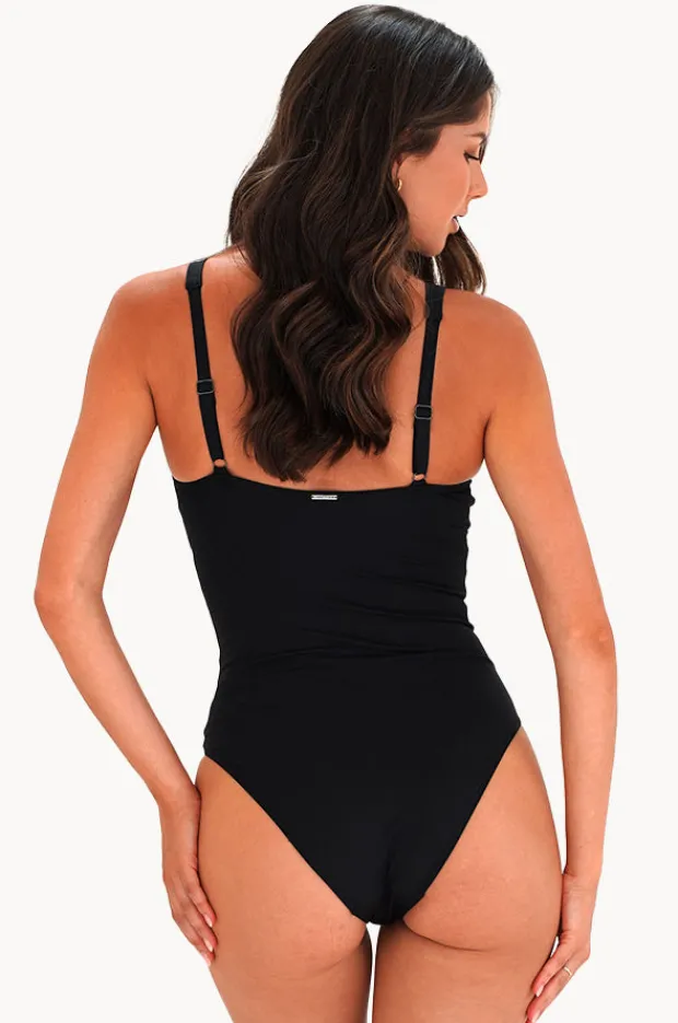 One Pieces|Moontide Contours F/G Cup Tie Front One Piece Black