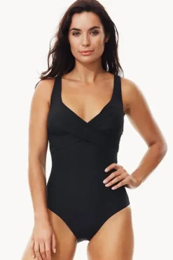 One Pieces|Moontide Contours F/G Cup Wrap Front One Piece Black