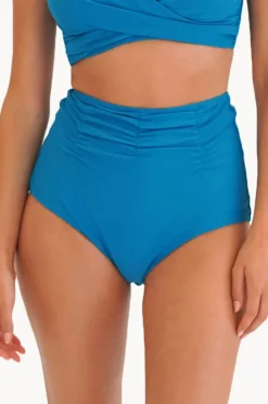 Bottoms|Moontide Contours Gathered High Waist Pant Teal