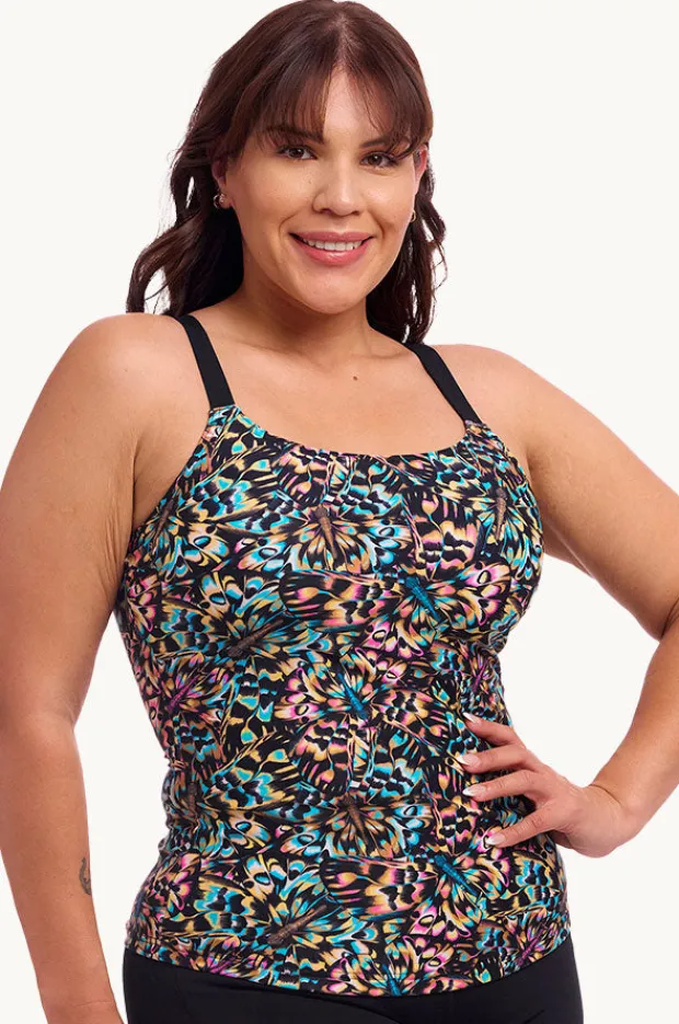 Tankini Tops|Funkita Copper Cluster Scoop Neck Tankini Separate Black/multi