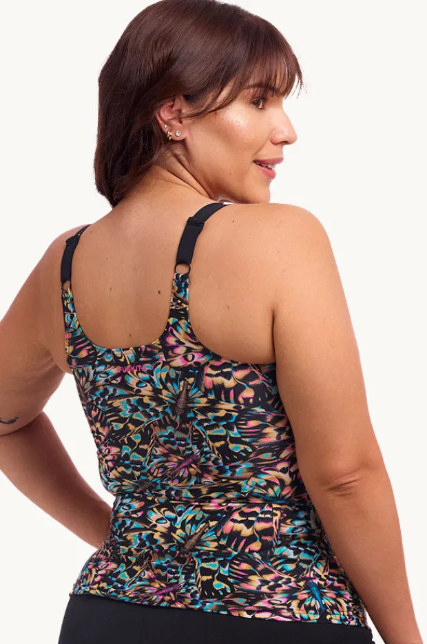 Tankini Tops|Funkita Copper Cluster Scoop Neck Tankini Separate Black/multi
