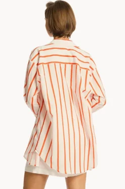 Tops|Sea Level Corfu Stripe Shirt Flame