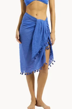 Sarongs|Seafolly Cotton Gauze Sarong Sapphire
