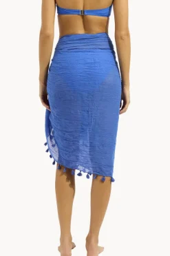 Sarongs|Seafolly Cotton Gauze Sarong Sapphire