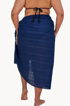 Sarongs|Capriosca Cotton Long Sarong Navy