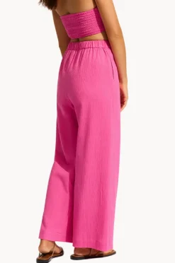 Pants|Seafolly Crinkle Beach Pant Hot pink