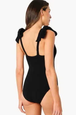 One Pieces|Une Piece Crinkle Classic Square Neck One Piece Black