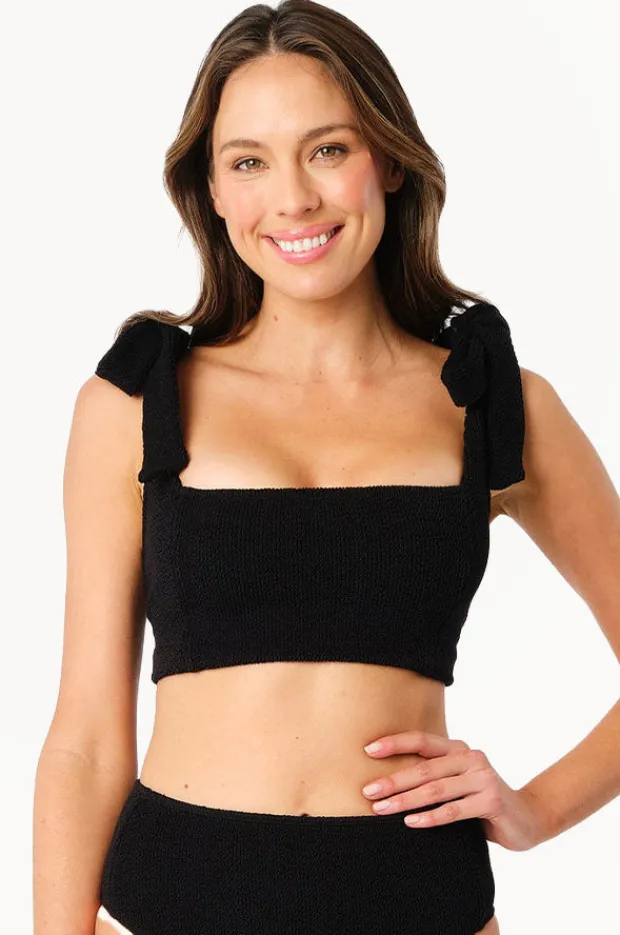 Bikini Tops|Une Piece Crinkle Classic Square Neck Bralette BLACK