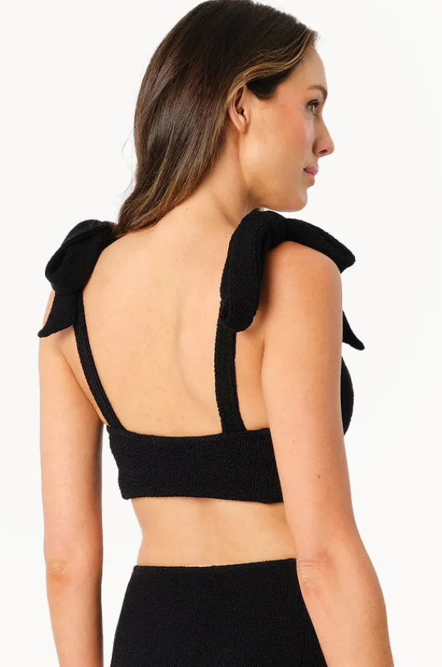 Bikini Tops|Une Piece Crinkle Classic Square Neck Bralette BLACK