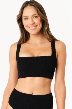 Bikini Tops|Une Piece Crinkle Classic Square Neck Bralette BLACK