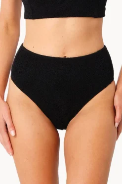 Bottoms|Une Piece Crinkle High Cut High Waist Bottom Black